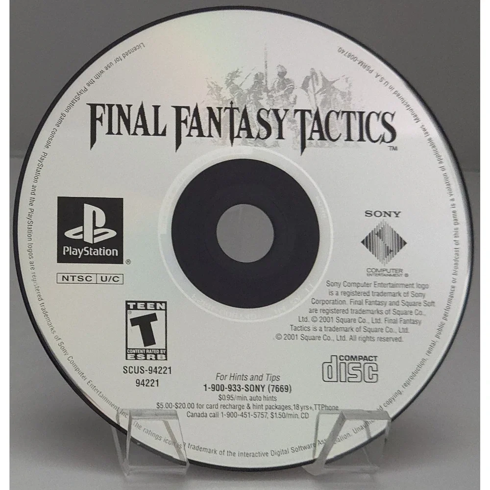 Final Fantasy Tactics - PS1 - Greatest Hits‎ - Disc & Case - Cleaned & Tested